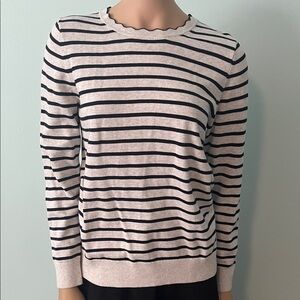 Banana Republic Black and White Striped Women's Sweater